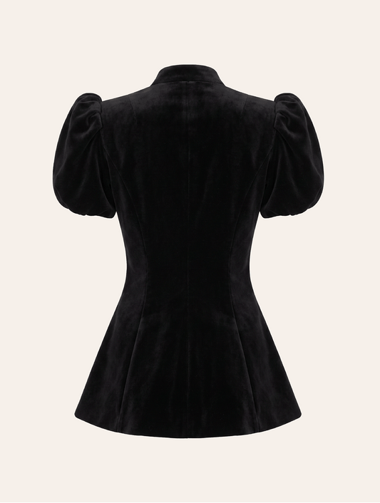 Valeria Blouse Velvet black