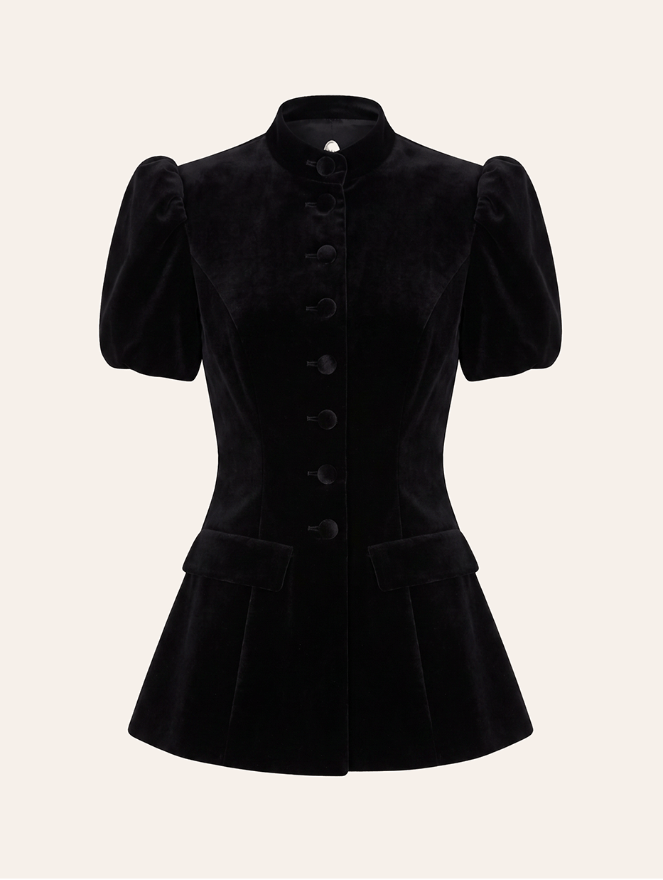 Valeria Blouse Velvet black