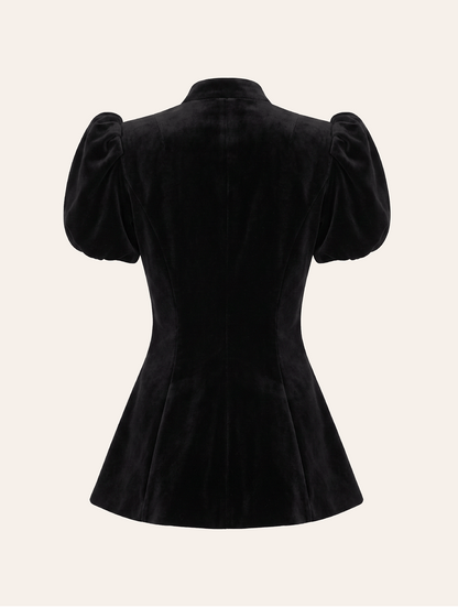 Valeria Blouse Velvet black