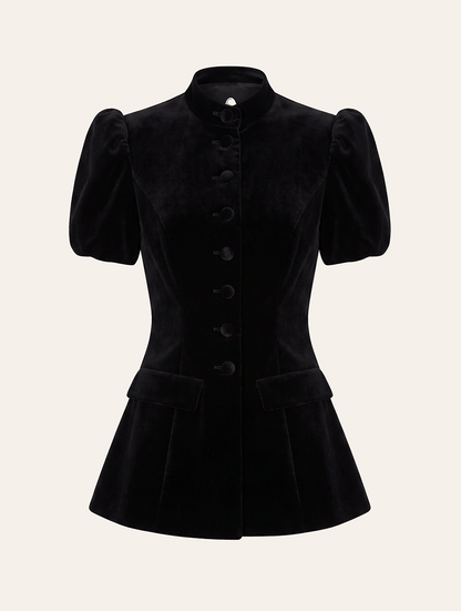 Valeria Blouse Velvet black