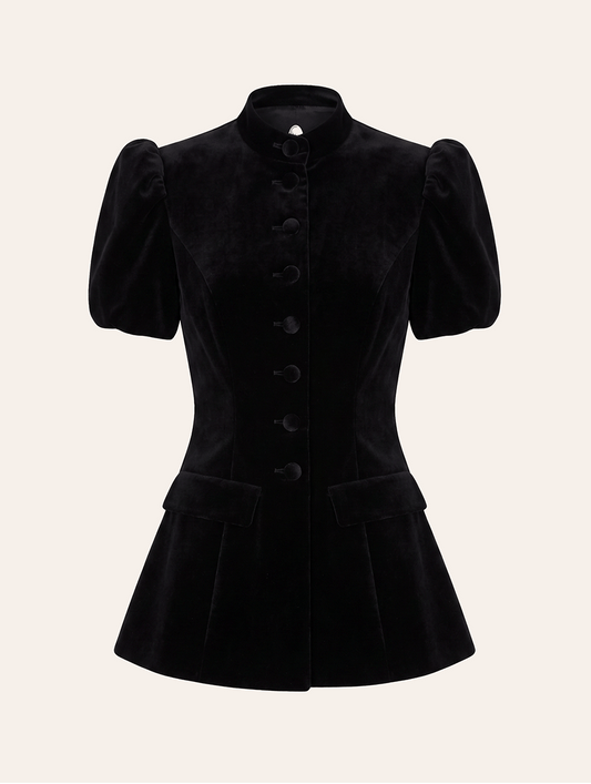 Valeria Blouse Velvet black