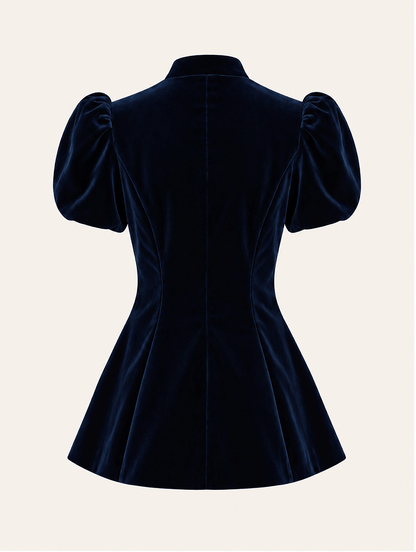 Valeria Blouse Velvet navy