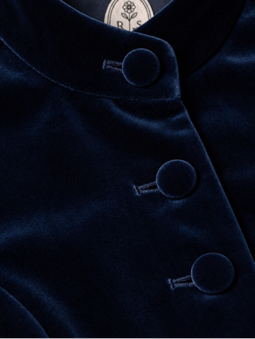 Valeria Blouse Velvet navy