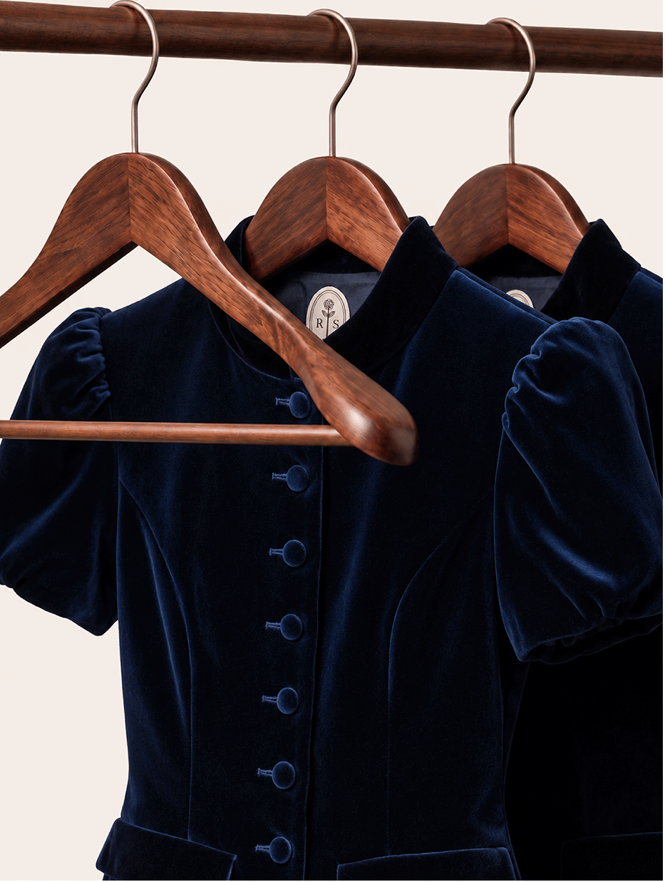 Valeria Blouse Velvet navy