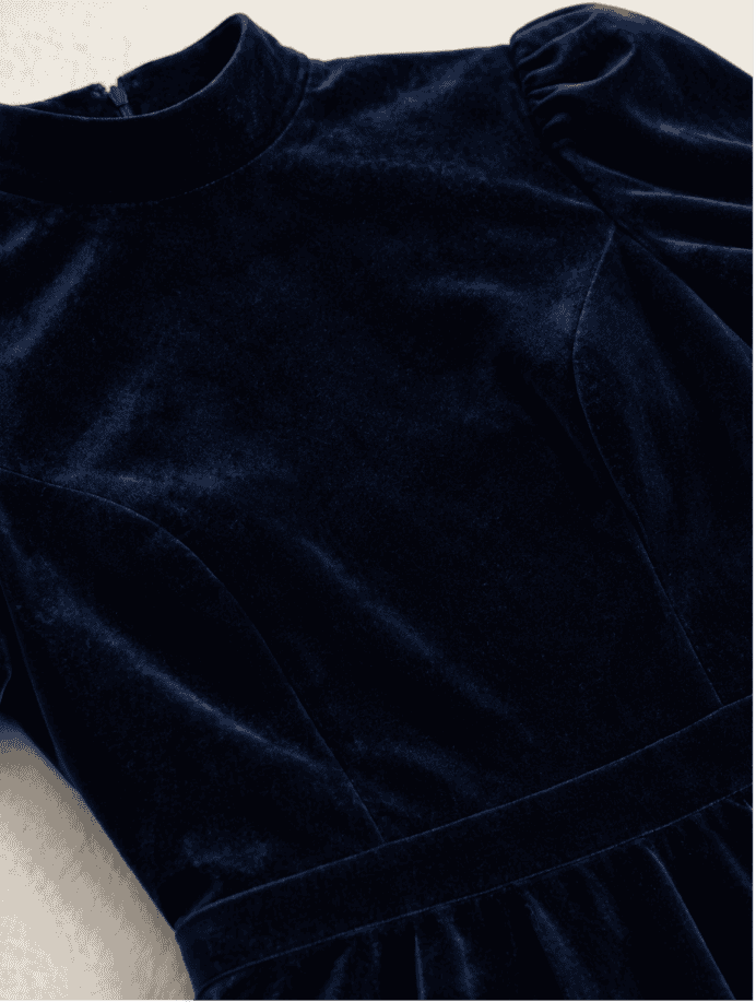 Valeria Dress Velvet navy