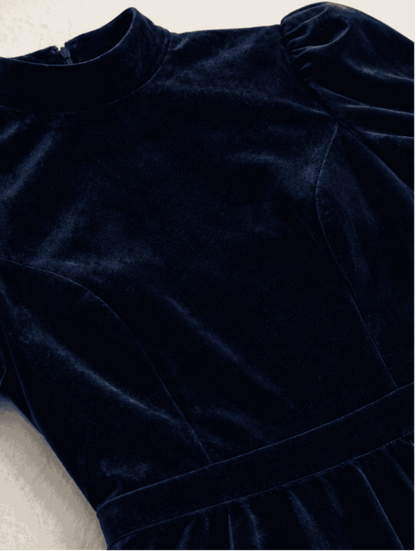 Valeria Dress Velvet navy