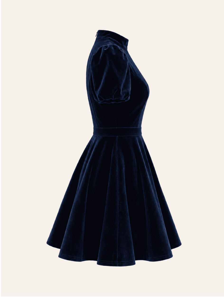 Valeria Dress Velvet navy