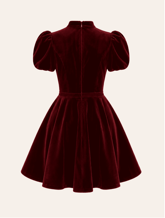Valeria Dress Velvet burgundy