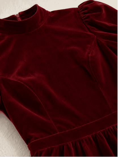 Valeria Dress Velvet burgundy
