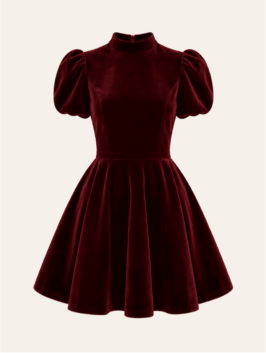 Valeria Dress Velvet burgundy